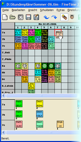 FineTime 2.5 Stundenplanprogramm