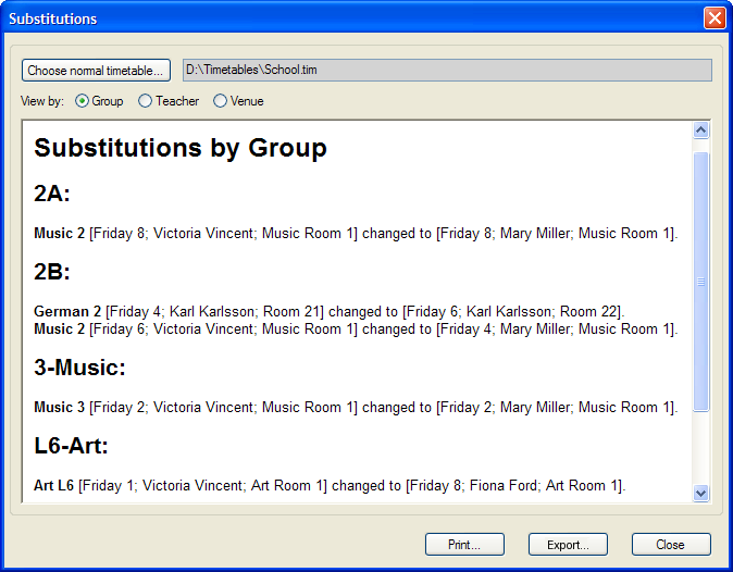 Image substitutions